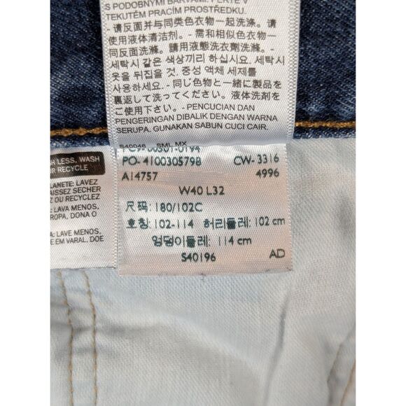 Levi's 501xx Original Fit Jeans Button Fly Blue Men's Size 40x32 - Picture 15 of 16
